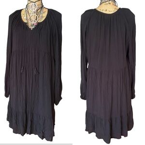 NEW - bohemian style Time and Tru Elegant Black Dress fully lined - SIZE 12-14